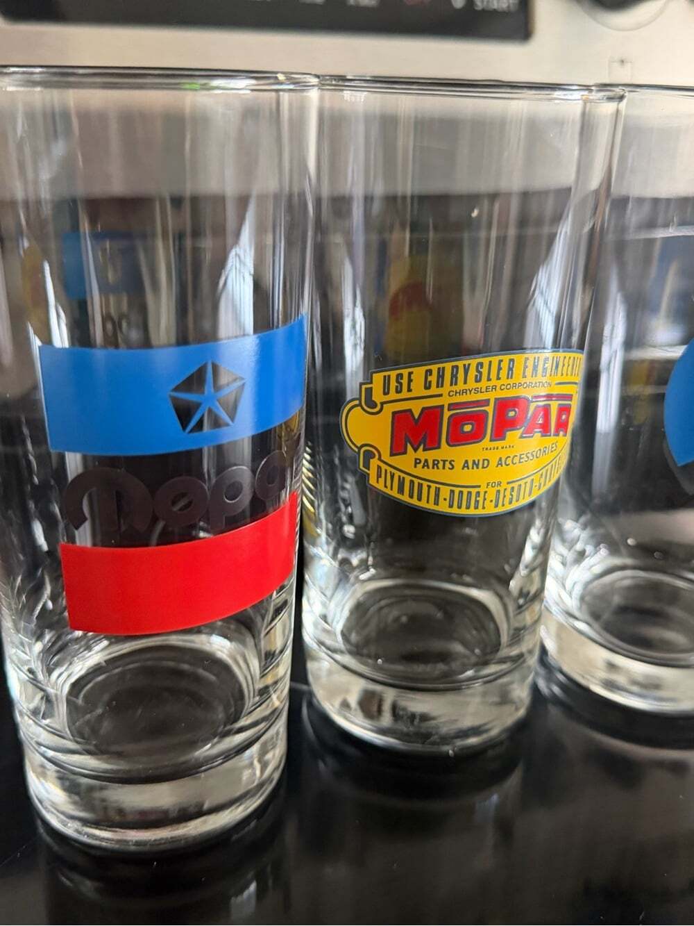 Vintage Mopar Chrysler Pint Glasses Set of 3 – Retro Automotive Barware Mancave - Picture 4 of 4
